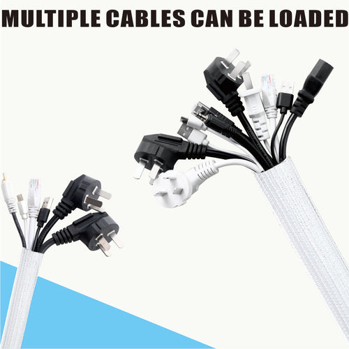1" - 200ft Plastic Sleeve for Cable Management at Home and Office - White